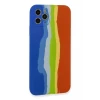 Newface Apple iPhone 11 Pro Kılıf Ebruli Lansman Silikon - Mavi-Turuncu