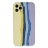 Newface Apple iPhone 11 Pro Kılıf Ebruli Lansman Silikon - Sarı-Lila