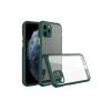 Newface Apple iPhone 11 Pro Kılıf Miami Şeffaf Silikon - Koyu Yeşil