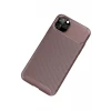 Newface Apple iPhone 11 Pro Max Kılıf Auto Focus Karbon Kapak - Kahverengi