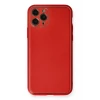 Newface Apple iPhone 11 Pro Max Kılıf Coco Deri Silikon Kapak - Kırmızı