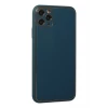 Newface Apple iPhone 11 Pro Max Kılıf Coco Deri Silikon Kapak - Mavi
