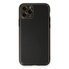 Newface Apple iPhone 11 Pro Max Kılıf Coco Deri Silikon Kapak - Siyah