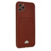 Newface Apple iPhone 11 Pro Max Kılıf Kelvin Kartvizitli Silikon - Bordo