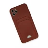 Newface Apple iPhone 11 Pro Max Kılıf Kelvin Kartvizitli Silikon - Bordo