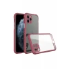 Newface Apple iPhone 11 Pro Max Kılıf Miami Şeffaf Silikon - Fuşya