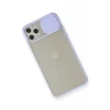 Newface Apple iPhone 11 Pro Max Kılıf Palm Buzlu Kamera Sürgülü Silikon - Lila