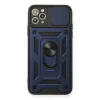 Newface Apple iPhone 11 Pro Max Kılıf Pars Lens Yüzüklü Silikon - Lacivert