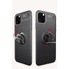 Newface Apple iPhone 11 Pro Max Kılıf Range Yüzüklü Silikon - Siyah