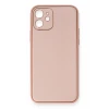 Newface Apple iPhone 12 Kılıf Coco Deri Silikon Kapak - Pembe