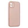 Newface Apple iPhone 12 Kılıf Coco Deri Silikon Kapak - Pembe