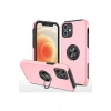 Newface Apple iPhone 12 Kılıf Elit Yüzüklü Kapak - Pembe