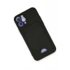 Newface Apple iPhone 12 Kılıf Kelvin Kartvizitli Silikon - Siyah