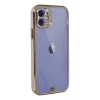 Newface Apple iPhone 12 Kılıf Liva Taşlı Silikon - Mor
