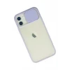 Newface Apple iPhone 12 Kılıf Palm Buzlu Kamera Sürgülü Silikon - Lila