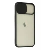 Newface Apple iPhone 12 Kılıf Palm Buzlu Kamera Sürgülü Silikon - Siyah