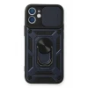 Newface Apple iPhone 12 Kılıf Pars Lens Yüzüklü Silikon - Lacivert