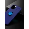 Newface Apple iPhone 12 Kılıf Range Yüzüklü Silikon - Mavi