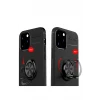 Newface Apple iPhone 12 Kılıf Range Yüzüklü Silikon - Mavi