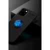 Newface Apple iPhone 12 Kılıf Range Yüzüklü Silikon - Siyah-Mavi