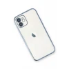 Newface Apple iPhone 12 Kılıf Razer Lensli Silikon - Açık Mavi