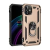 Newface Apple iPhone 12 Kılıf Sofya Yüzüklü Silikon Kapak - Gold