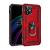 Newface Apple iPhone 12 Kılıf Sofya Yüzüklü Silikon Kapak - Kırmızı