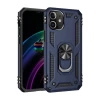 Newface Apple iPhone 12 Kılıf Sofya Yüzüklü Silikon Kapak - Lacivert