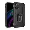 Newface Apple iPhone 12 Kılıf Sofya Yüzüklü Silikon Kapak - Siyah
