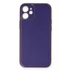 Newface Apple iPhone 12 Mini Kılıf Coco Deri Silikon Kapak - Mor