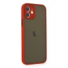 Newface Apple iPhone 12 Mini Kılıf Montreal Silikon Kapak - Kırmızı