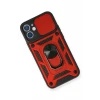 Newface Apple iPhone 12 Mini Kılıf Pars Lens Yüzüklü Silikon - Kırmızı
