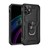 Newface Apple iPhone 12 Mini Kılıf Sofya Yüzüklü Silikon Kapak - Siyah