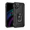 Newface Apple iPhone 12 Mini Kılıf Sofya Yüzüklü Silikon Kapak - Siyah