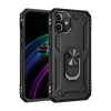 Newface Apple iPhone 12 Mini Kılıf Sofya Yüzüklü Silikon Kapak - Siyah