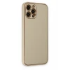 Newface Apple iPhone 12 Pro Kılıf Coco Deri Silikon Kapak - Gold