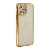 Newface Apple iPhone 12 Pro Kılıf Joke Taşlı Silikon - Gold