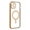 Newface Apple iPhone 12 Pro Kılıf Magneticsafe Lazer Silikon - Gold