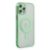 Newface Apple iPhone 12 Pro Kılıf Magneticsafe Lazer Silikon - Haki Yeşil