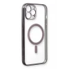 Newface Apple iPhone 12 Pro Kılıf Magneticsafe Lazer Silikon - Siyah