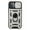 Newface Apple iPhone 12 Pro Kılıf Pars Lens Yüzüklü Silikon - Gümüş
