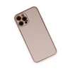 Newface Apple iPhone 12 Pro Max Kılıf Coco Deri Silikon Kapak - Pudra