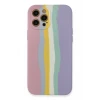 Newface Apple iPhone 12 Pro Max Kılıf Ebruli Lansman Silikon - Pembe-Lila