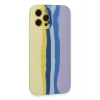 Newface Apple iPhone 12 Pro Max Kılıf Ebruli Lansman Silikon - Sarı-Lila