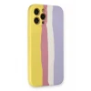 Newface Apple iPhone 12 Pro Max Kılıf Ebruli Lansman Silikon - Sarı-Mavi