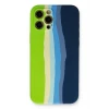 Newface Apple iPhone 12 Pro Max Kılıf Ebruli Lansman Silikon - Yeşil-Koyu Yeşil