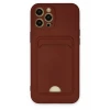Newface Apple iPhone 12 Pro Max Kılıf Kelvin Kartvizitli Silikon - Bordo