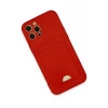 Newface Apple iPhone 12 Pro Max Kılıf Kelvin Kartvizitli Silikon - Kırmızı