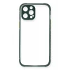 Newface Apple iPhone 12 Pro Max Kılıf Miami Şeffaf Silikon - Koyu Yeşil
