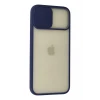 Newface Apple iPhone 12 Pro Max Kılıf Palm Buzlu Kamera Sürgülü Silikon - Lacivert
